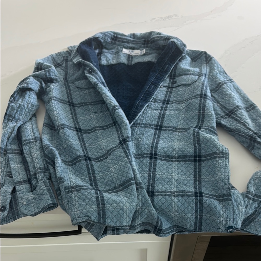 Southern Tide Blue Checkered Quilted Jacket